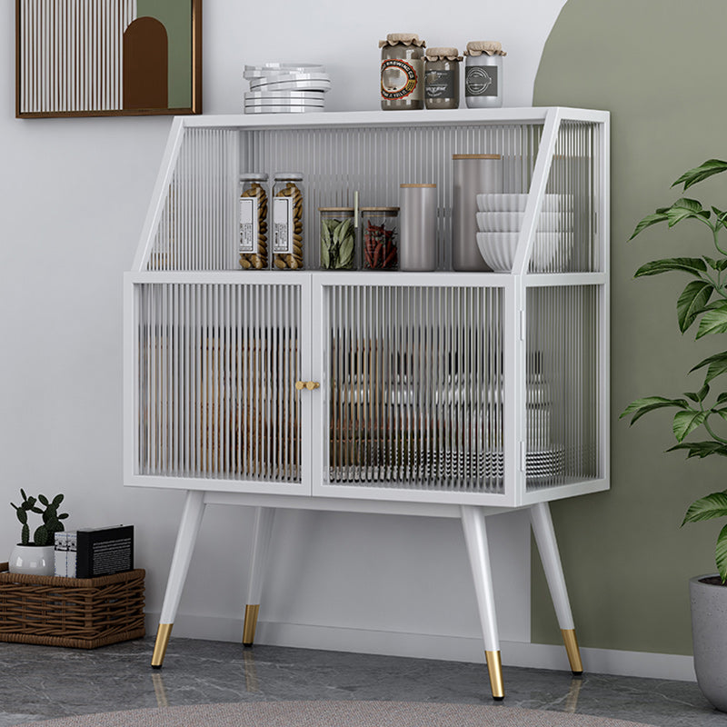 Matte Finish Glass Dining Buffet Modern Indoor Sideboard with Cabinets Clearhalo 'buffet_sideboard' 'Buffets & Sideboards' 'furn' 'furn_buffet_sideboard' 'Furniture' 'Kitchen & Dining Furniture' 5960716