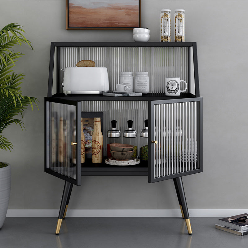 Matte Finish Glass Dining Buffet Modern Indoor Sideboard with Cabinets Clearhalo 'buffet_sideboard' 'Buffets & Sideboards' 'furn' 'furn_buffet_sideboard' 'Furniture' 'Kitchen & Dining Furniture' 5960718