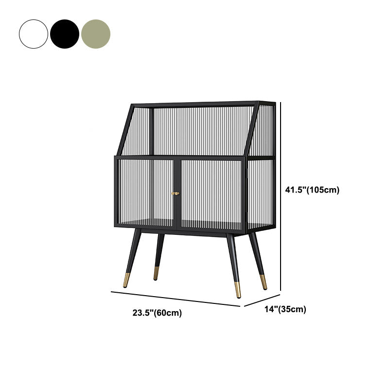 Matte Finish Glass Dining Buffet Modern Indoor Sideboard with Cabinets Clearhalo 'buffet_sideboard' 'Buffets & Sideboards' 'furn' 'furn_buffet_sideboard' 'Furniture' 'Kitchen & Dining Furniture' 5960724