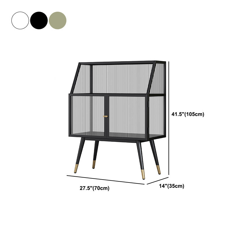 Matte Finish Glass Dining Buffet Modern Indoor Sideboard with Cabinets Clearhalo 'buffet_sideboard' 'Buffets & Sideboards' 'furn' 'furn_buffet_sideboard' 'Furniture' 'Kitchen & Dining Furniture' 5960725
