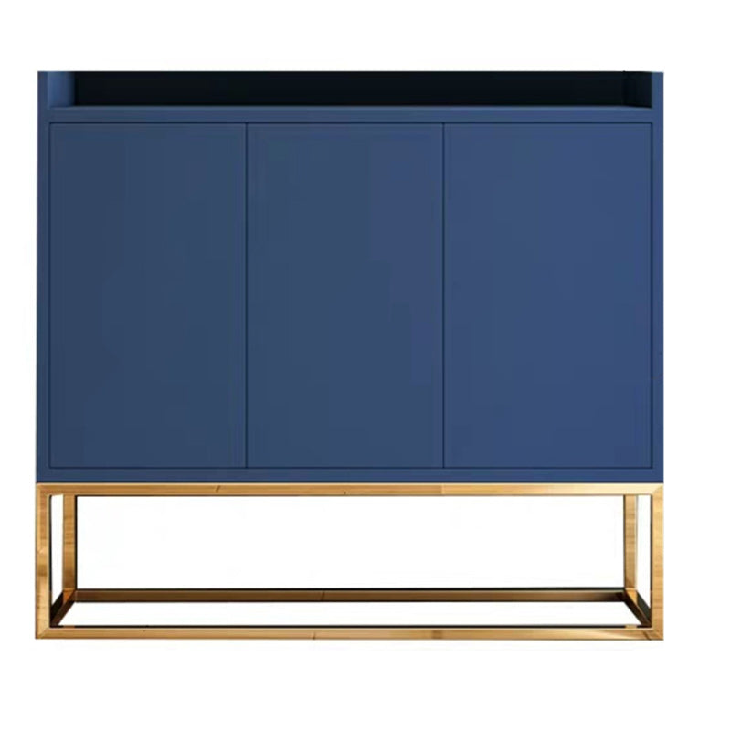 Matte Finish Pine Wood Buffet Modern Indoor Sideboard with Metal Legs 35"L x 12"W x 31"H Blue Clearhalo 'buffet_sideboard' 'Buffets & Sideboards' 'furn' 'furn_buffet_sideboard' 'Furniture' 'Kitchen & Dining Furniture' 5960739
