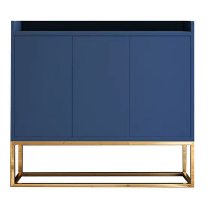 Matte Finish Pine Wood Buffet Modern Indoor Sideboard with Metal Legs 35"L x 12"W x 31"H Blue Clearhalo 'buffet_sideboard' 'Buffets & Sideboards' 'furn' 'furn_buffet_sideboard' 'Furniture' 'Kitchen & Dining Furniture' 5960739