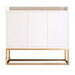 Matte Finish Pine Wood Buffet Modern Indoor Sideboard with Metal Legs 35"L x 12"W x 31"H White Clearhalo 'buffet_sideboard' 'Buffets & Sideboards' 'furn' 'furn_buffet_sideboard' 'Furniture' 'Kitchen & Dining Furniture' 5960740
