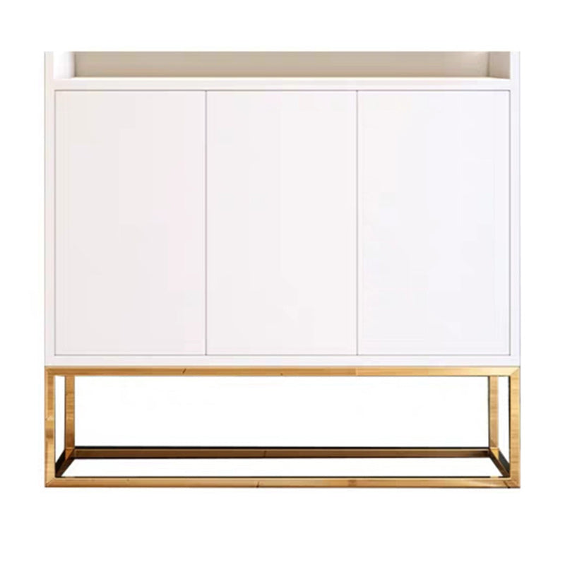 Matte Finish Pine Wood Buffet Modern Indoor Sideboard with Metal Legs 35"L x 12"W x 31"H White Clearhalo 'buffet_sideboard' 'Buffets & Sideboards' 'furn' 'furn_buffet_sideboard' 'Furniture' 'Kitchen & Dining Furniture' 5960740