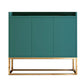 Matte Finish Pine Wood Buffet Modern Indoor Sideboard with Metal Legs 35"L x 12"W x 31"H Green Clearhalo 'buffet_sideboard' 'Buffets & Sideboards' 'furn' 'furn_buffet_sideboard' 'Furniture' 'Kitchen & Dining Furniture' 5960742