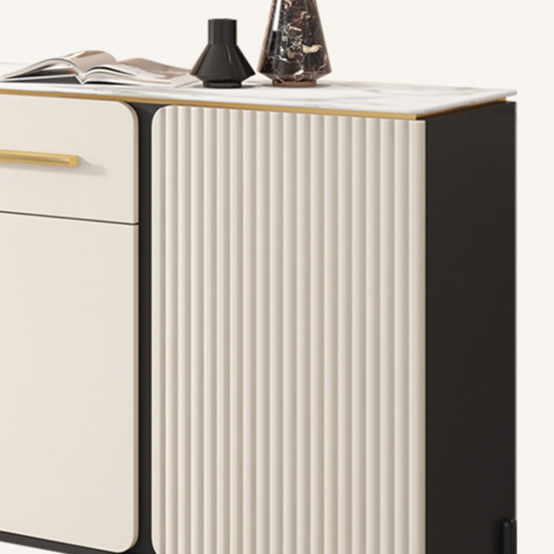 Portes modernes Deux tiroirs Pierre et buffet en bois d'ingénierie