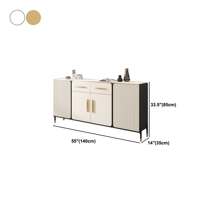 Portes modernes Deux tiroirs Pierre et buffet en bois d'ingénierie