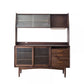 Sideboard di porta scorrevole in legno massiccio contemporaneo con 3 cassetti