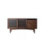 Sideboard di porta scorrevole in legno massiccio contemporaneo con 3 cassetti
