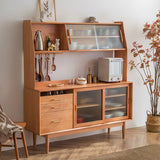 Sideboard di porta scorrevole in legno massiccio contemporaneo con 3 cassetti