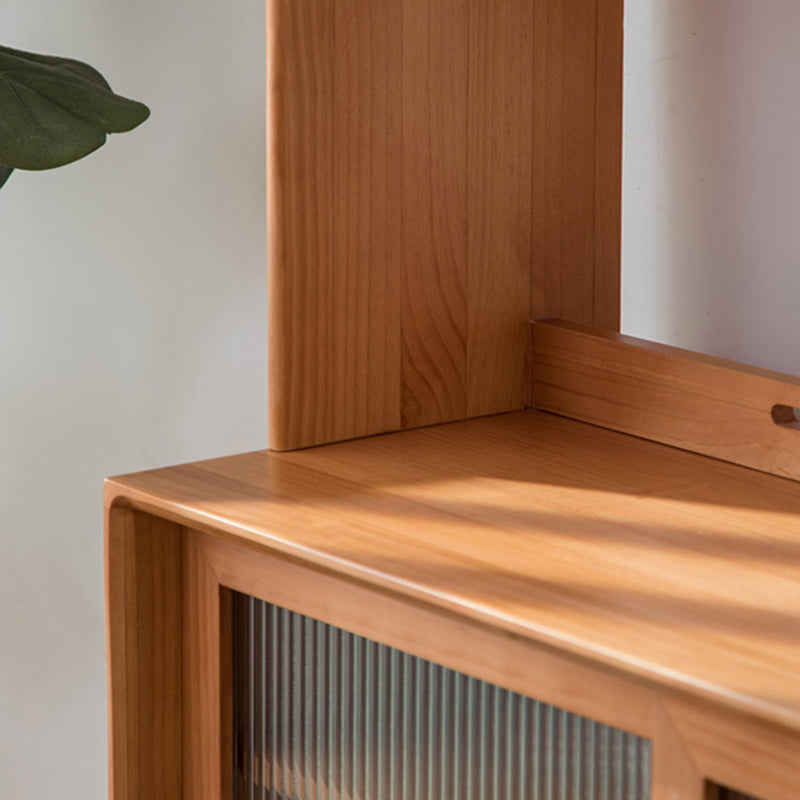 Sideboard di porta scorrevole in legno massiccio contemporaneo con 3 cassetti