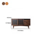 Sideboard di porta scorrevole in legno massiccio contemporaneo con 3 cassetti