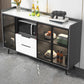 Sideboard di vetro in pietra moderna Sidebore di vetro con 2-cassetti