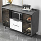 Sideboard di vetro in pietra moderna Sidebore di vetro con 2-cassetti