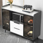 Sideboard di vetro in pietra moderna Sidebore di vetro con 2-cassetti