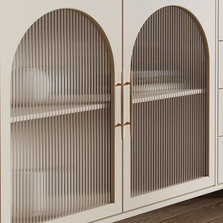 Glazen deuren dressoir eigentijdse steen en gemanipuleerde houten dressoir in het wit