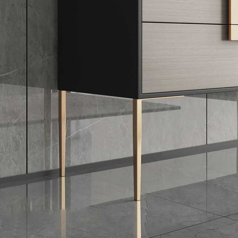 Polished Finish Faux Wood Sideboard Glam Indoor Dining Buffet with Drawers Clearhalo 'buffet_sideboard' 'Buffets & Sideboards' 'furn' 'furn_buffet_sideboard' 'Furniture' 'Kitchen & Dining Furniture' 5960969