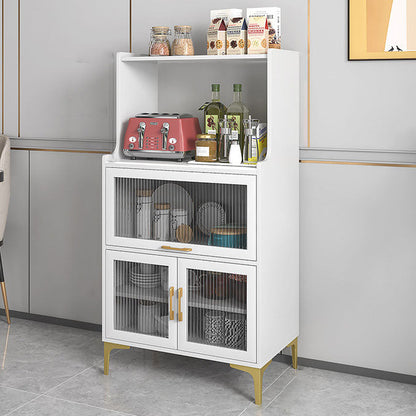 Glamour open opslagbilebord steen en houten dressoir voor woonkamer