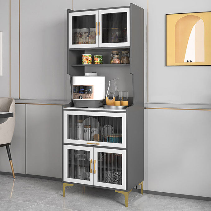 Glamour open opslagbilebord steen en houten dressoir voor woonkamer