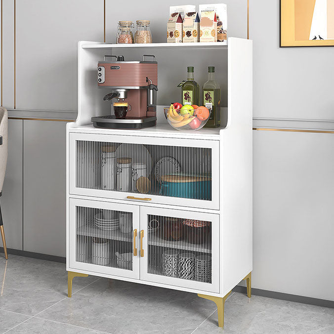 Glamour open opslagbilebord steen en houten dressoir voor woonkamer