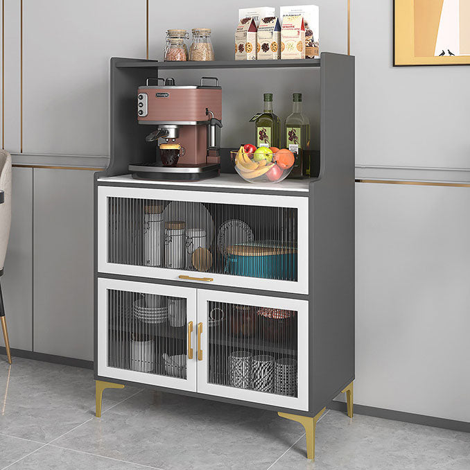 Glamour open opslagbilebord steen en houten dressoir voor woonkamer