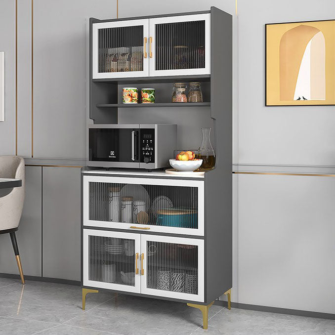 Glamour open opslagbilebord steen en houten dressoir voor woonkamer