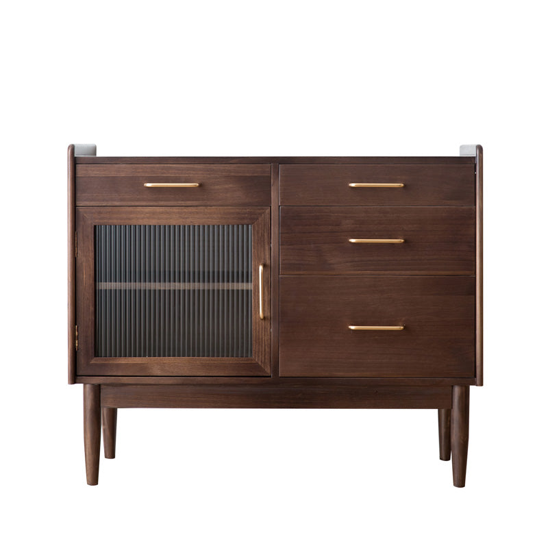 4-Drawer Dining Server Pine Massives Holz Sideboard-Buffet für Esszimmer
