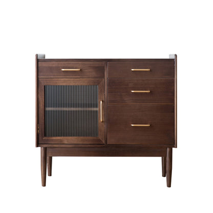 4-Drawer Dining Server Pine Massives Holz Sideboard-Buffet für Esszimmer