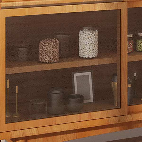 Mesa de buffet de madera sólida glamorosa puertas de vidrio corredizo con 2 puertas