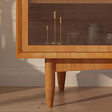 Mesa de buffet de madera sólida glamorosa puertas de vidrio corredizo con 2 puertas