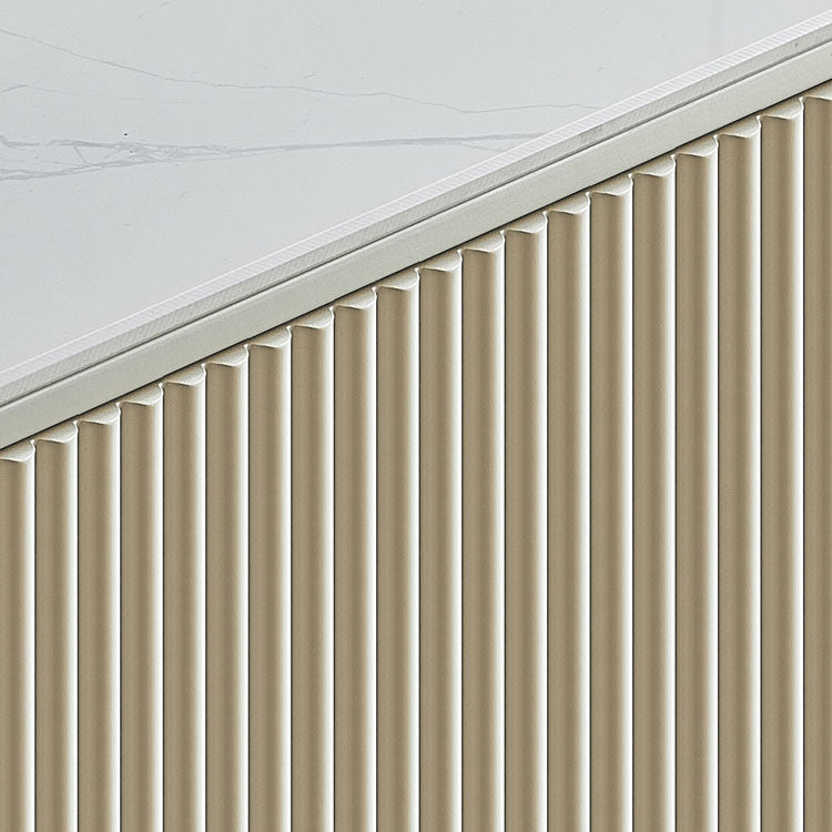 Finition polie Polibée en faux bois avec plaque de salle à manger Glam Glam Buffet avec armoires