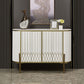 Glam Buffet Stand with Adjustable Shelving White Sideboard Buffet
