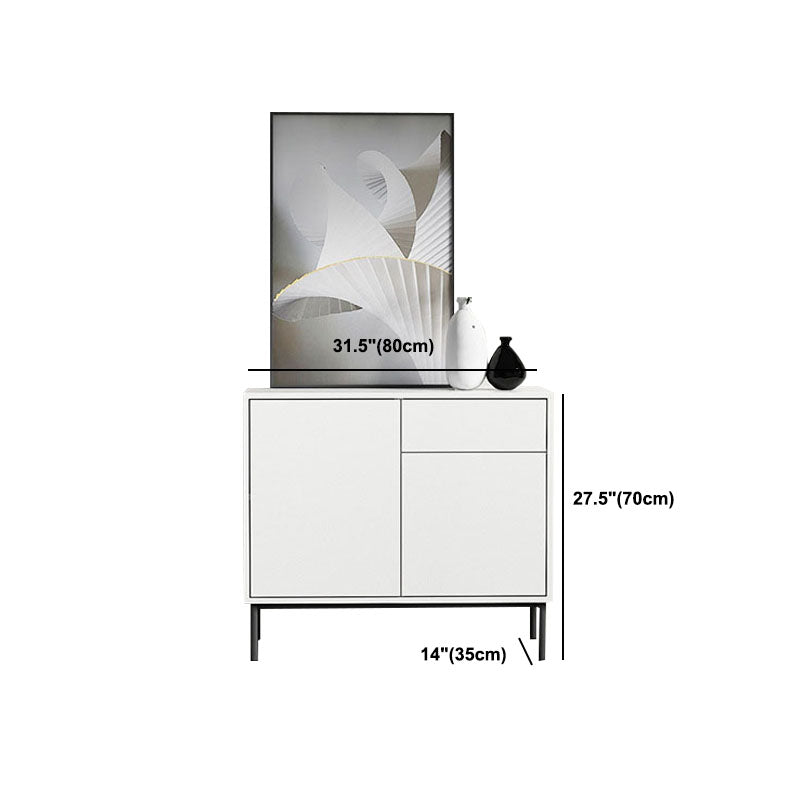 Server di legno ingegnerizzato bianco server contemporaneo con cassetti e porte