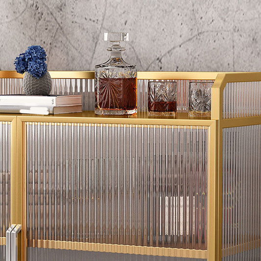 Server da pranzo glam con sideboard della cucina con gambe metalliche con porte di vetro