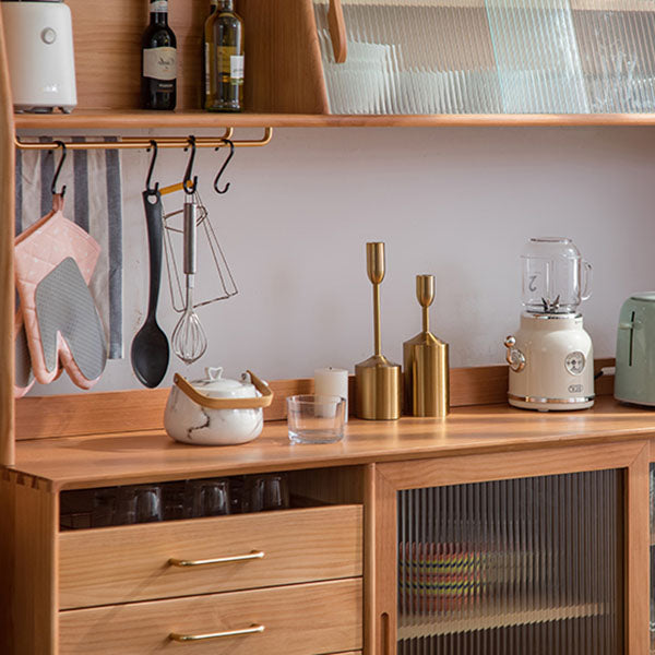 Hedendaagse sideboardtafel met laden Pine massief houten eetbuffet