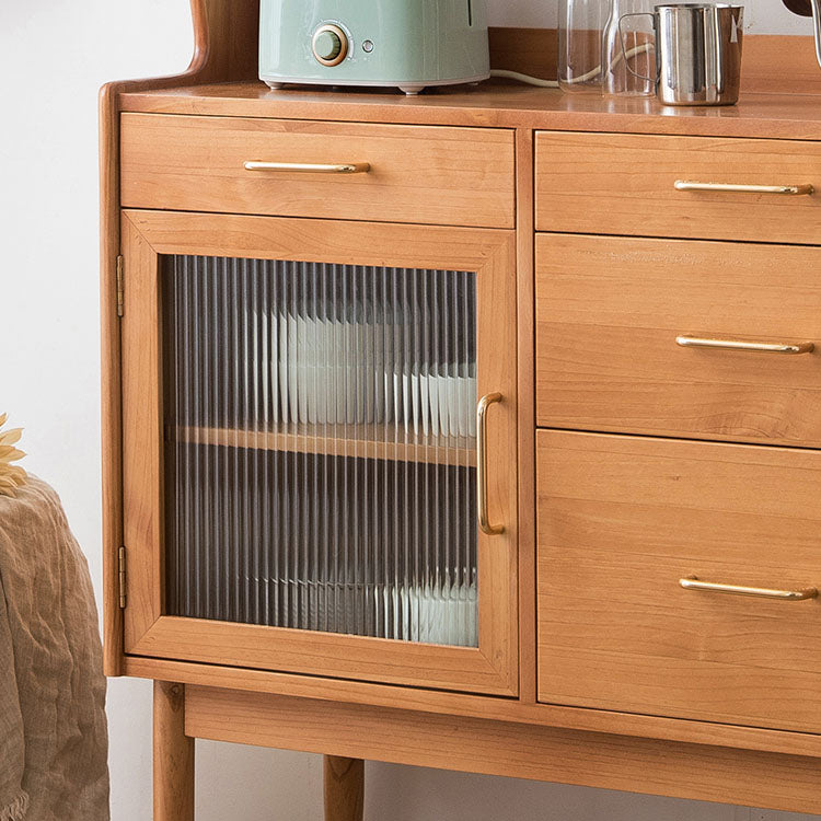 Buffet da pranzo in legno massiccio con cassetti server da pranzo contemporaneo