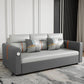 Divano convertibile di divano in pelle finta con braccio quadrato in grigio