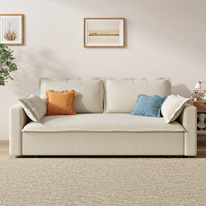 Beige Modern Loose Back Sofa Bed Standard Square Arm Sofa Bed 49.2"L x 35.4"W x 25.6"H Latex Clearhalo 'furn' 'furn_sofas' 'Furniture' 'Living Room Furniture' 'Sofa' 'sofas' 5961324