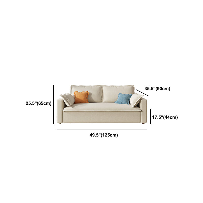 Beige Modern Loose Back Sofa Bed Standard Square Arm Sofa Bed Clearhalo 'furn' 'furn_sofas' 'Furniture' 'Living Room Furniture' 'Sofa' 'sofas' 5961336