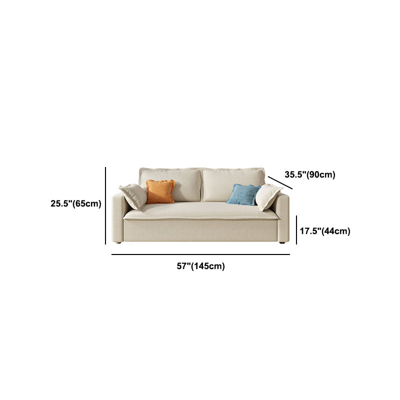 Beige Modern Loose Back Sofa Bed Standard Square Arm Sofa Bed Clearhalo 'furn' 'furn_sofas' 'Furniture' 'Living Room Furniture' 'Sofa' 'sofas' 5961337