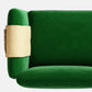 Velvet Modern Style Sofa 2/3-seat Tuxedo Arm Sofa with 2 Pillows