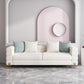 Modern Style Sofa with Pillows Wool/Faux Leather Tuxedo Arm Seating