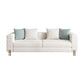 Modern Style Sofa with Pillows Wool/Faux Leather Tuxedo Arm Seating