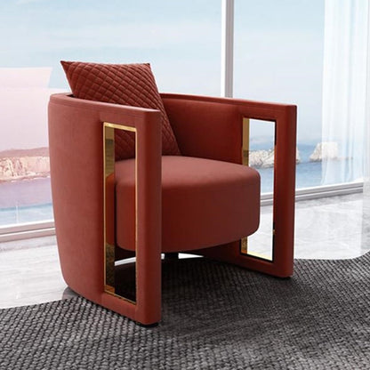 Modern Style Sofa with Pillows Wool/Faux Leather Tuxedo Arm Seating