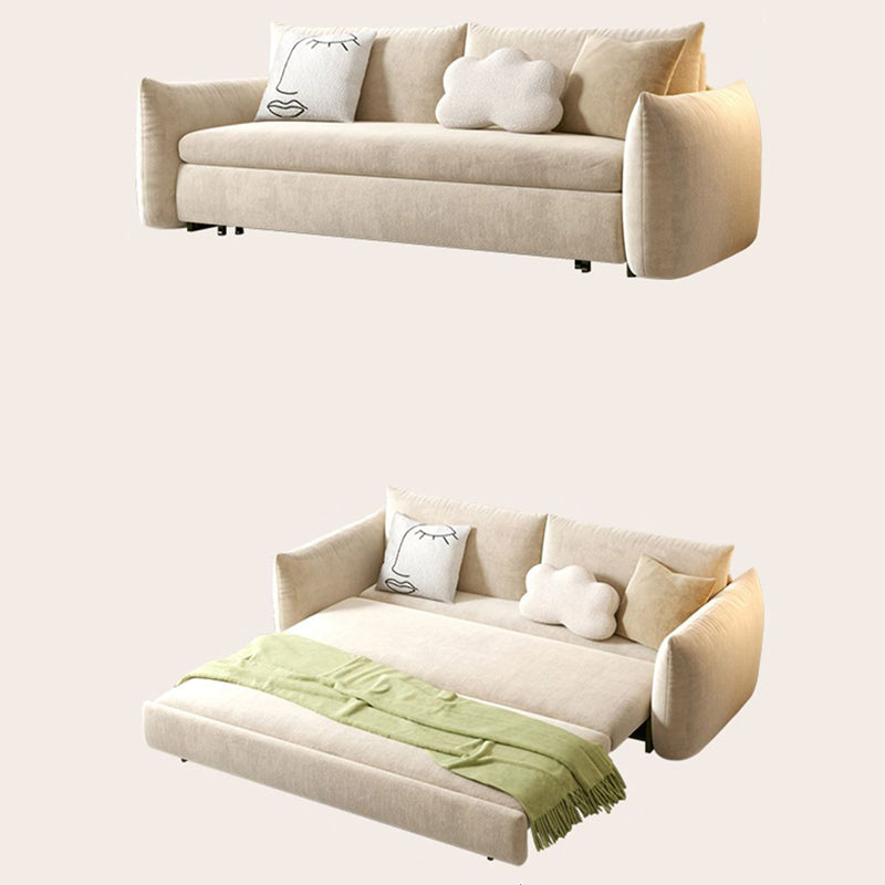 Velvet Sofa Bed with Square Arm Convertible 35.43" D Sofa for Living Room