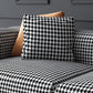 Stof moderne HoundStooth Patroon Sofa Tuxedo Arm Sofa met kussens