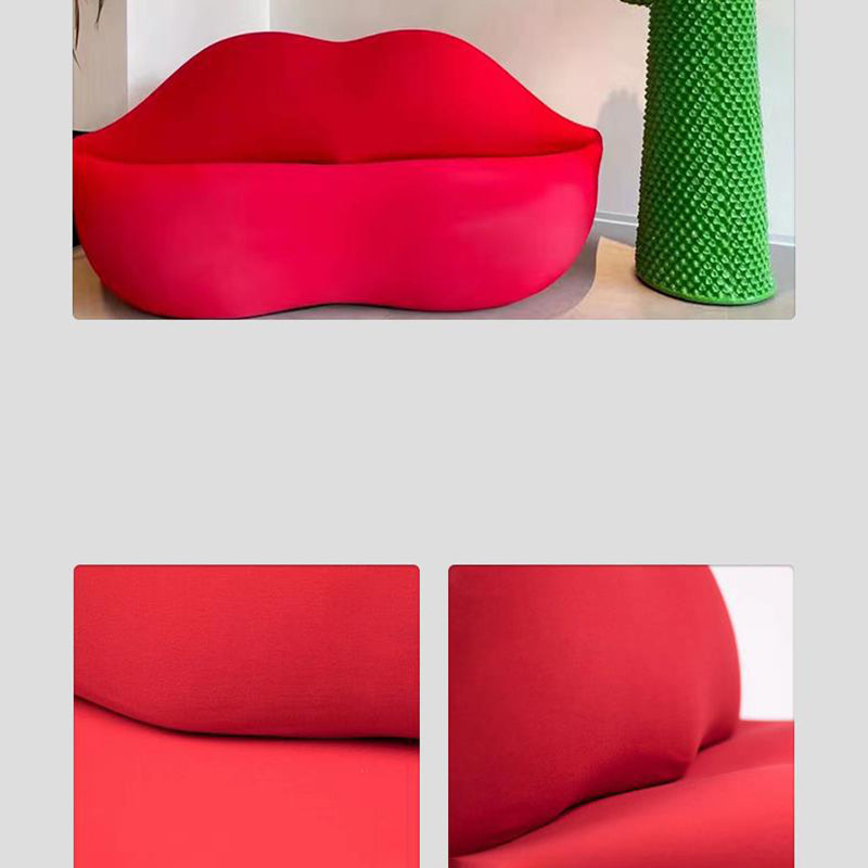 Soft de déclaration modernisme canapé stationnaire sur le thème des lèvres en rouge / or