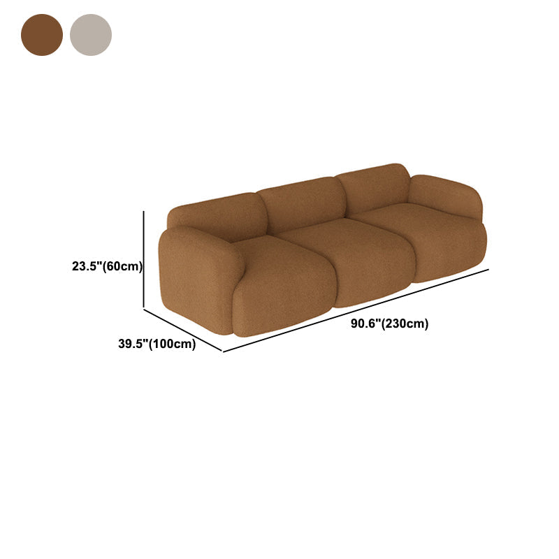 Divano standard contemporaneo di divano a braccio rotondo da 1/3 posti in bianco/marrone
