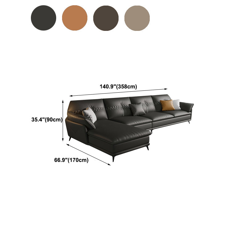 Contemporary Faux Leather Stationary Living Room Pillow Top Arm Seating