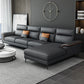 Contemporary Faux Leather Stationary Living Room Cushions Sofa Chaise